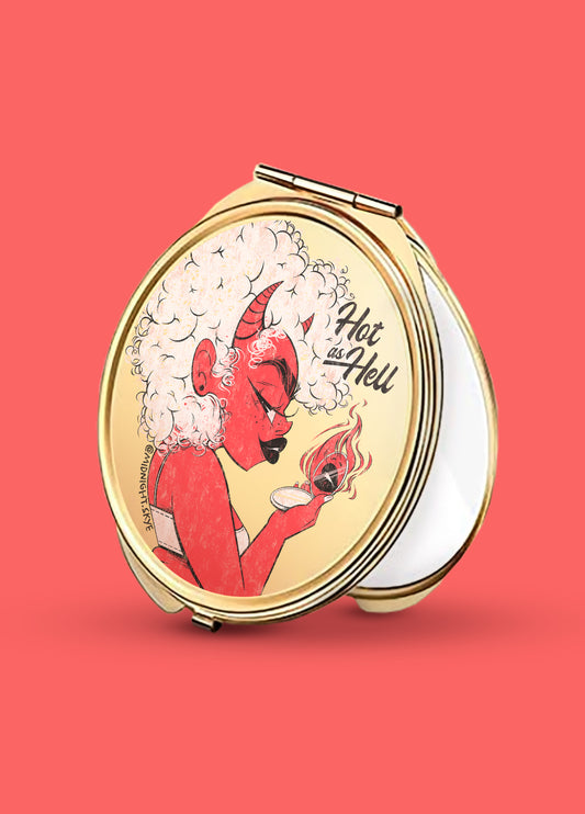 Compact Mirror - Hot as Hell, Gold