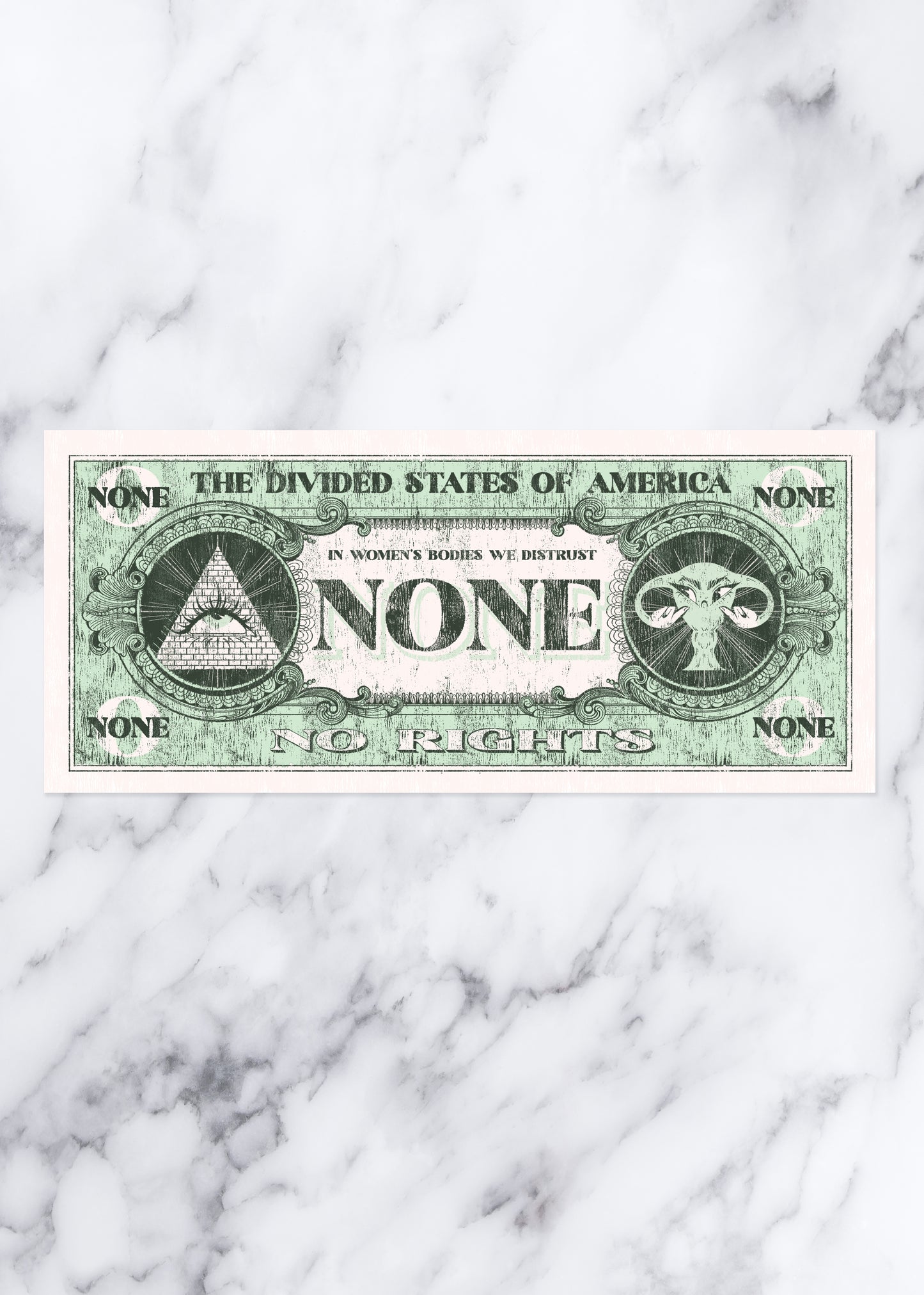 None Dollar Bill Sticker