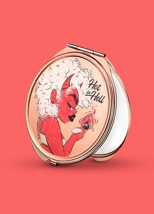 Compact Mirror - Hot as Hell, Rose Gold